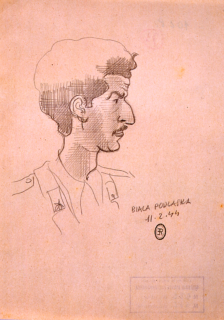 Ritratto di prigioniero italiano, ritratto d'uomo (disegno) di Ercolani Ernesto (sec. XX)