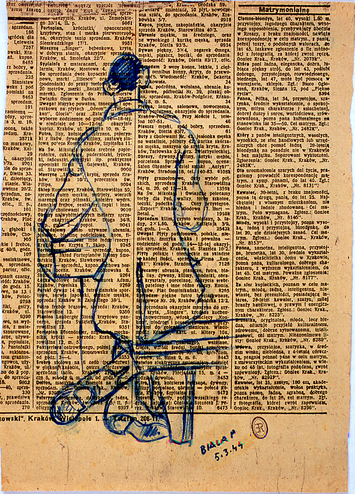 Prigioniero italiano visto di schiena, studio di figura (disegno) di Ercolani Ernesto (sec. XX)