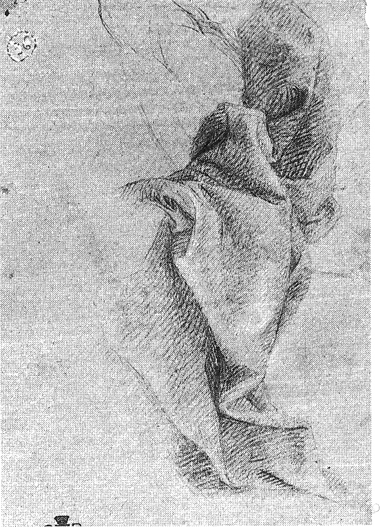 studio per panneggio (disegno) di Monti Nicola Antonio (sec. XVIII)