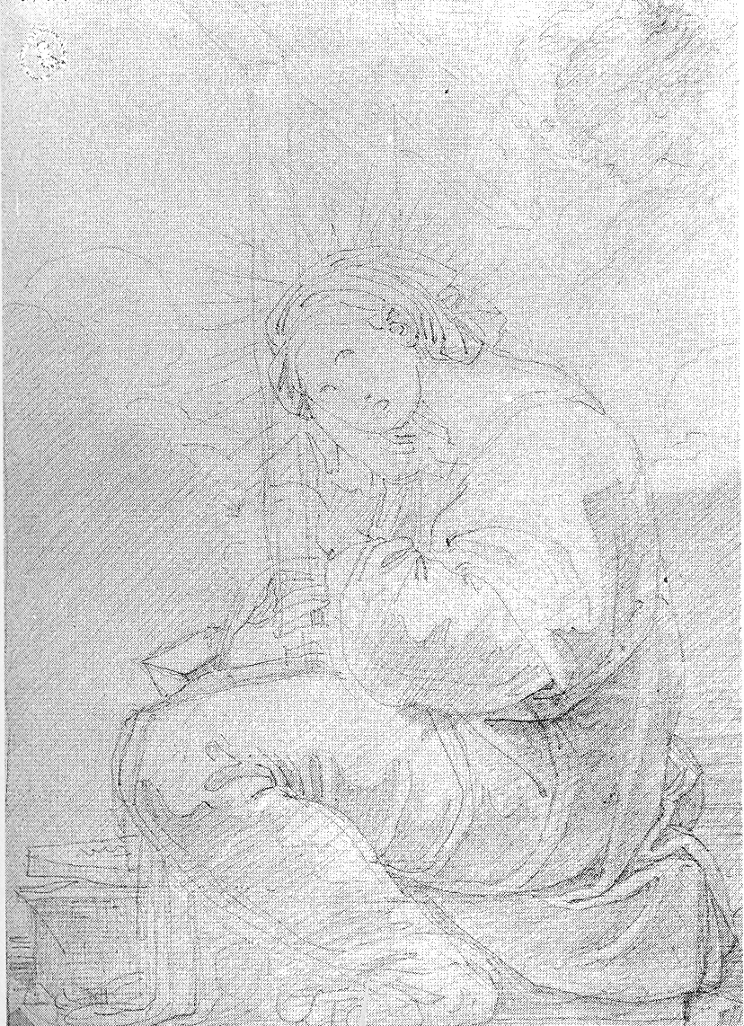 Madonna ai piedi della croce (disegno) di Duranti Fortunato (prima metà sec. XIX)