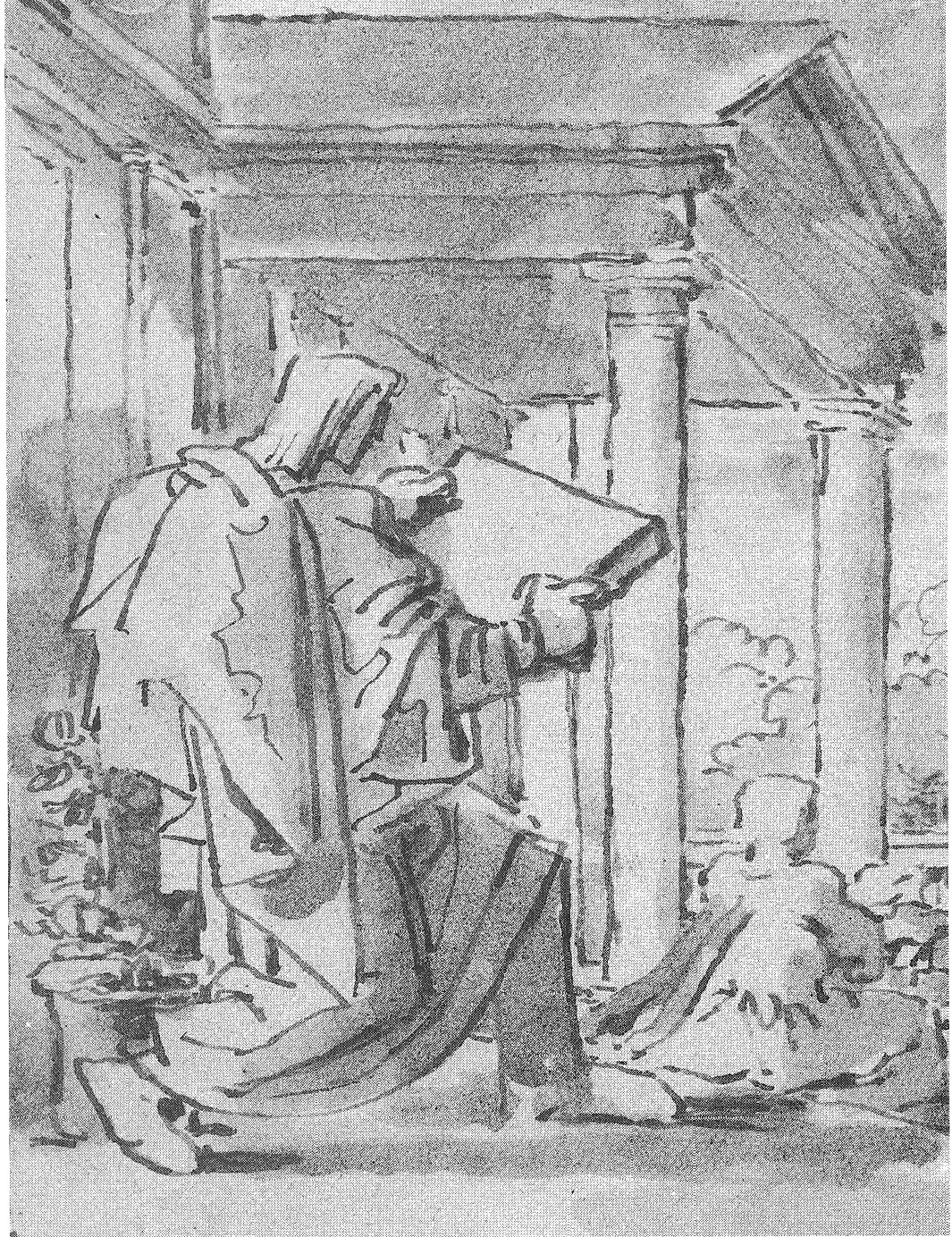figura maschile (disegno) di Duranti Fortunato (prima metà sec. XIX)