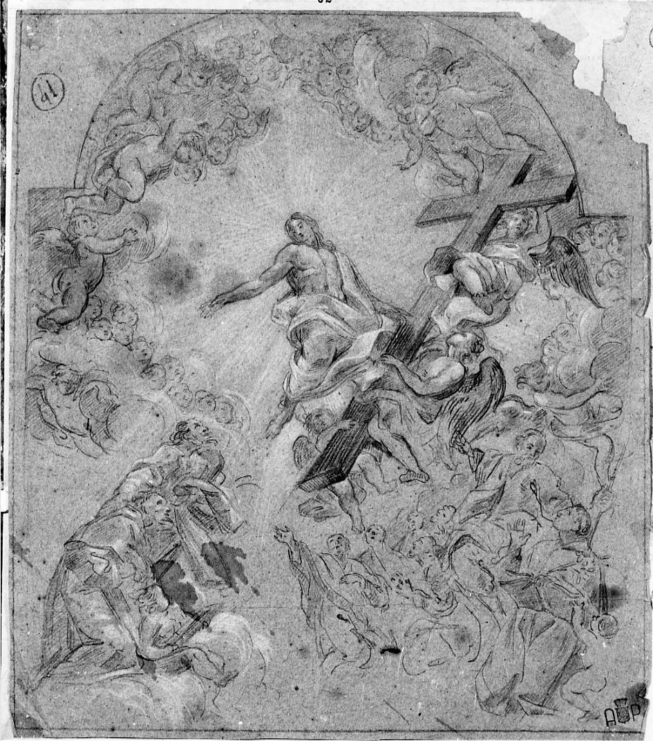 gloria di Santi francescani; nudi femminili e virili (disegno) di Gaulli Giovanni Battista detto Baciccio (bottega) (primo quarto sec. XVIII)