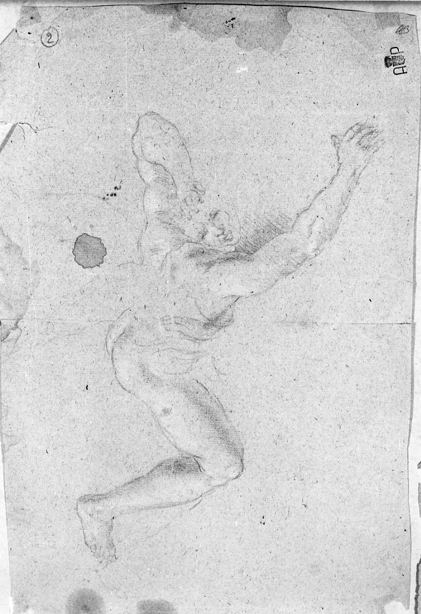 caduta di Lucifero negli Inferi (disegno) di Nardini Tommaso (sec. XVIII)