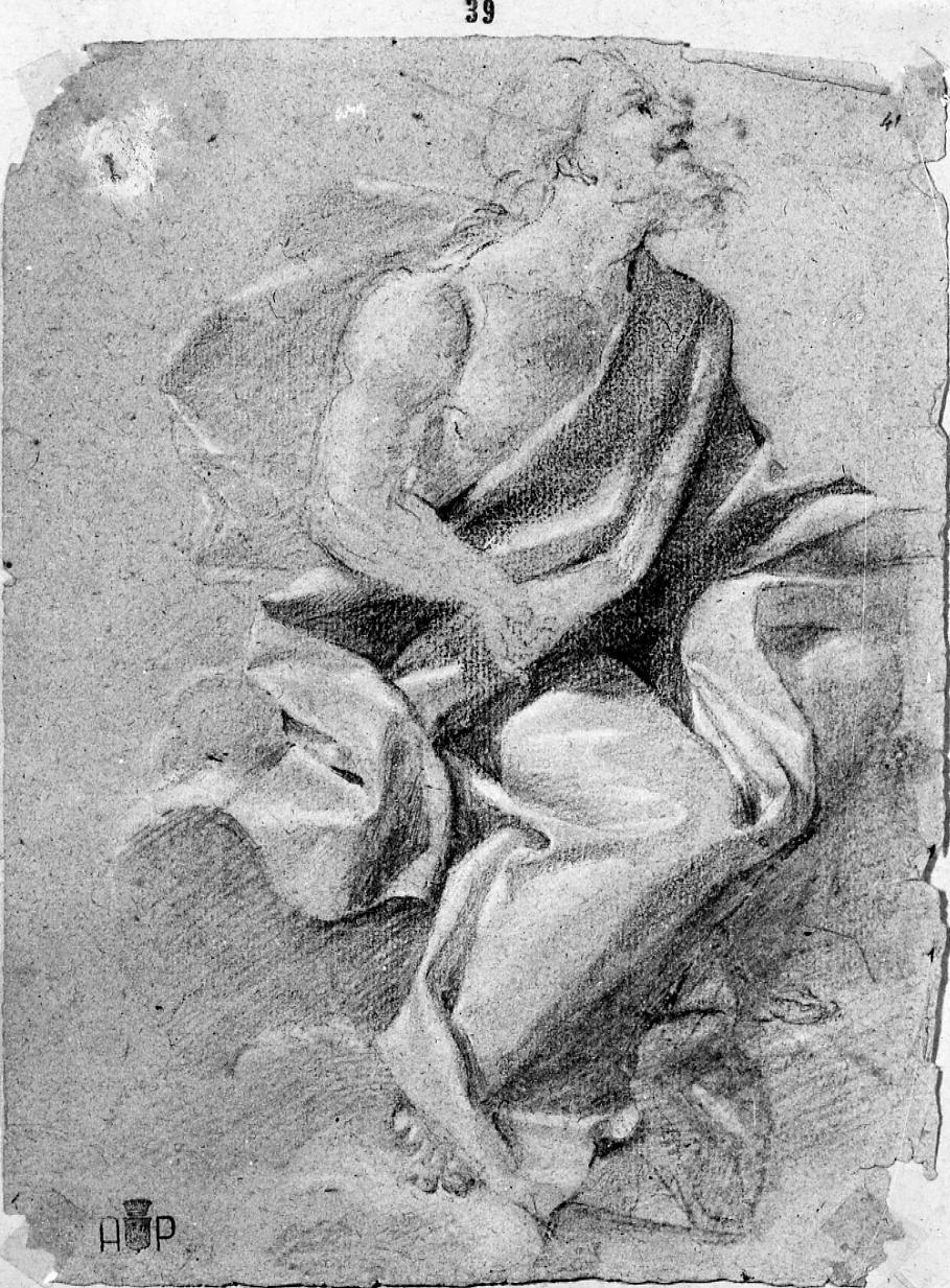 Cristo assiso fra le nuvole (disegno) di Nardini Tommaso (secc. XVII/ XVIII)