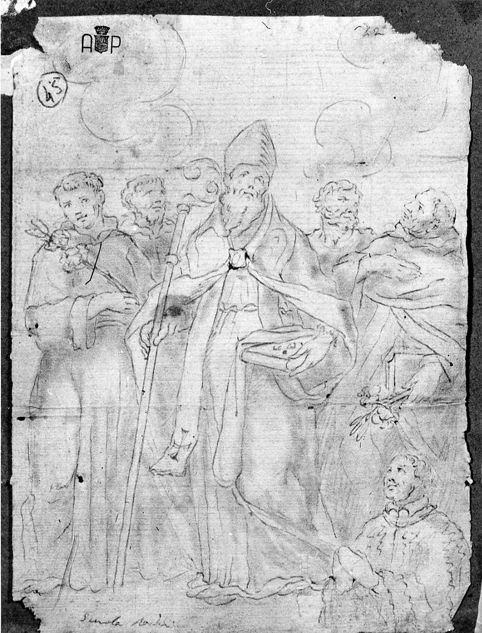 San Nicola di Bari e Santi (disegno) - ambito ascolano (prima metà sec. XVII)
