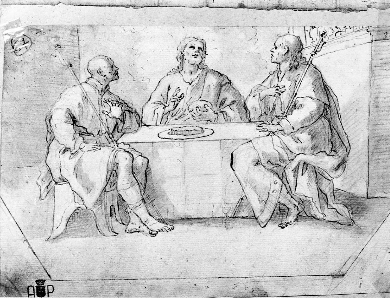 cena in Emmaus (disegno) - ambito veneto (sec. XVII)