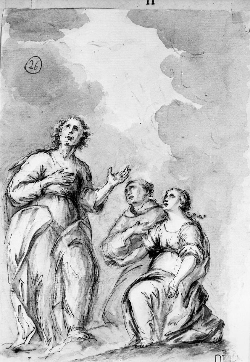 tre Santi (disegno) di Orsini Baldassarre (secc. XVIII/ XIX)