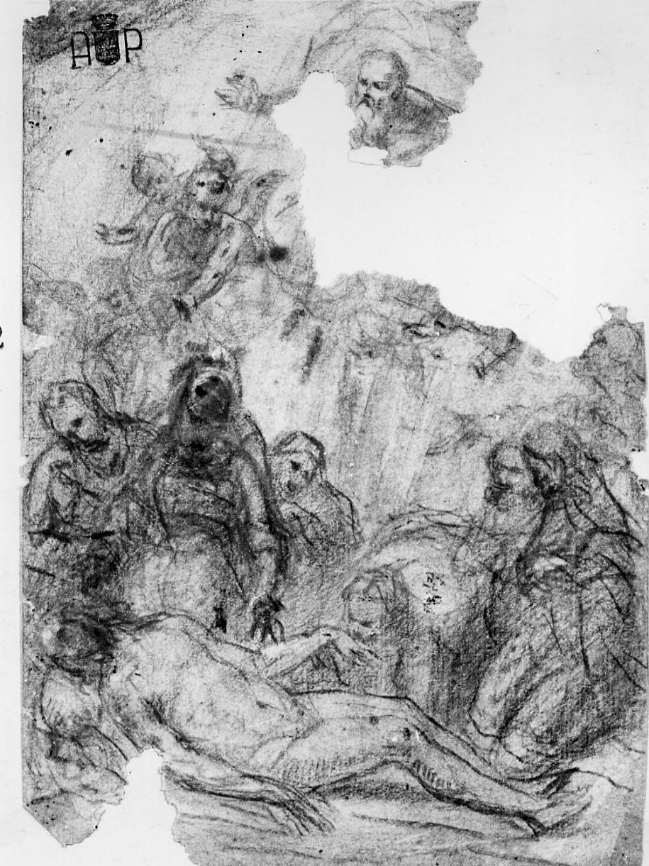 compianto sul Cristo morto (disegno) di Monti Nicola Antonio (sec. XVIII)