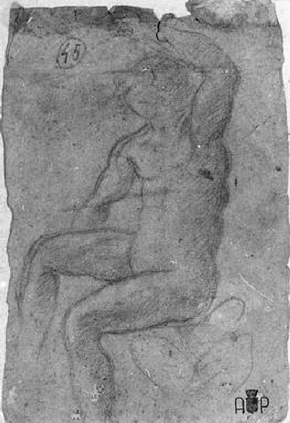 figura femminile nuda (disegno) - ambito italiano (sec. XVIII)
