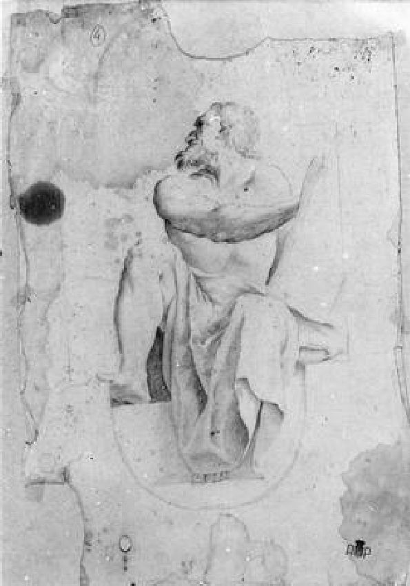 figura maschile di anziano (disegno) - ambito italiano (sec. XVIII)
