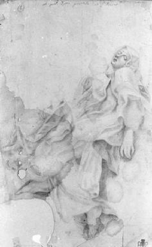 Santa Teresa d'Avila ha la visione dell'angelo che le trafigge il cuore con una freccia ardente (disegno) - ambito ascolano (sec. XVIII)