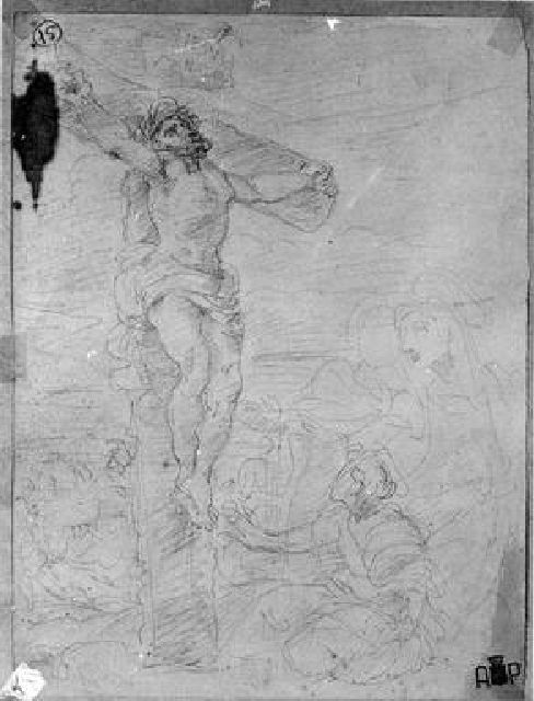 crocifissione di Cristo (disegno) di Duranti Fortunato (secondo quarto sec. XIX)
