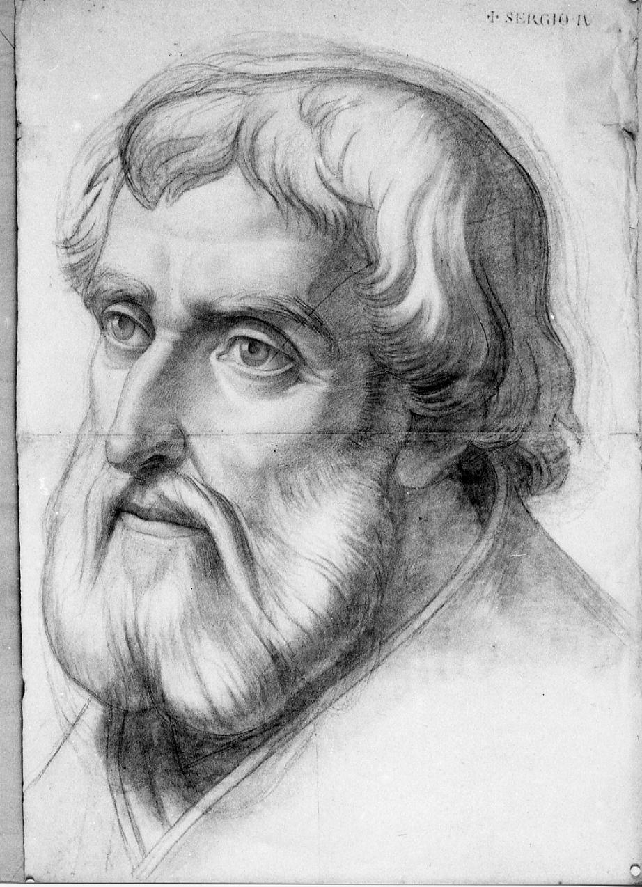 ritratto di papa Sergio IV (disegno) di Mariani Cesare (sec. XIX)