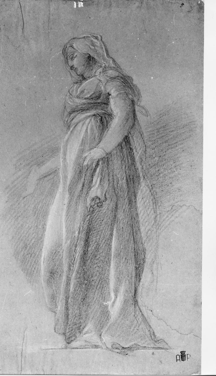 figura femminile (disegno) di Gabrielli Giulio (sec. XIX)