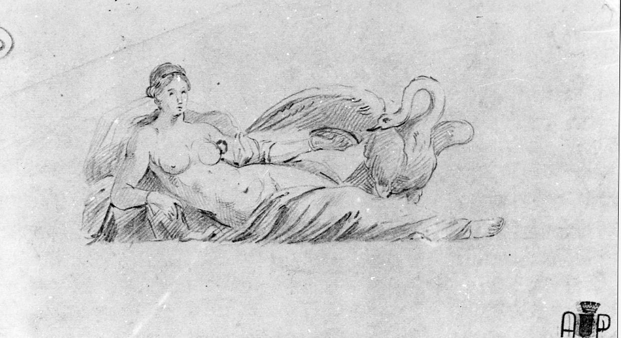 Leda e il cigno (disegno) di Gabrielli Giulio (secc. XIX/ XX)