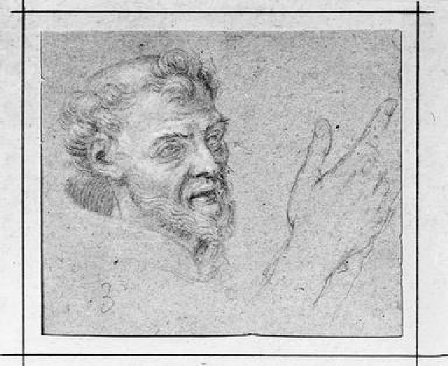 testa di Santo; Santo morente; putti (disegno) di Pascali Domenico (sec. XVIII)