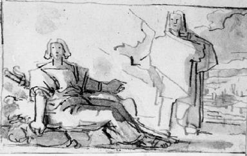 figure maschili (disegno) di Duranti Fortunato (sec. XIX)