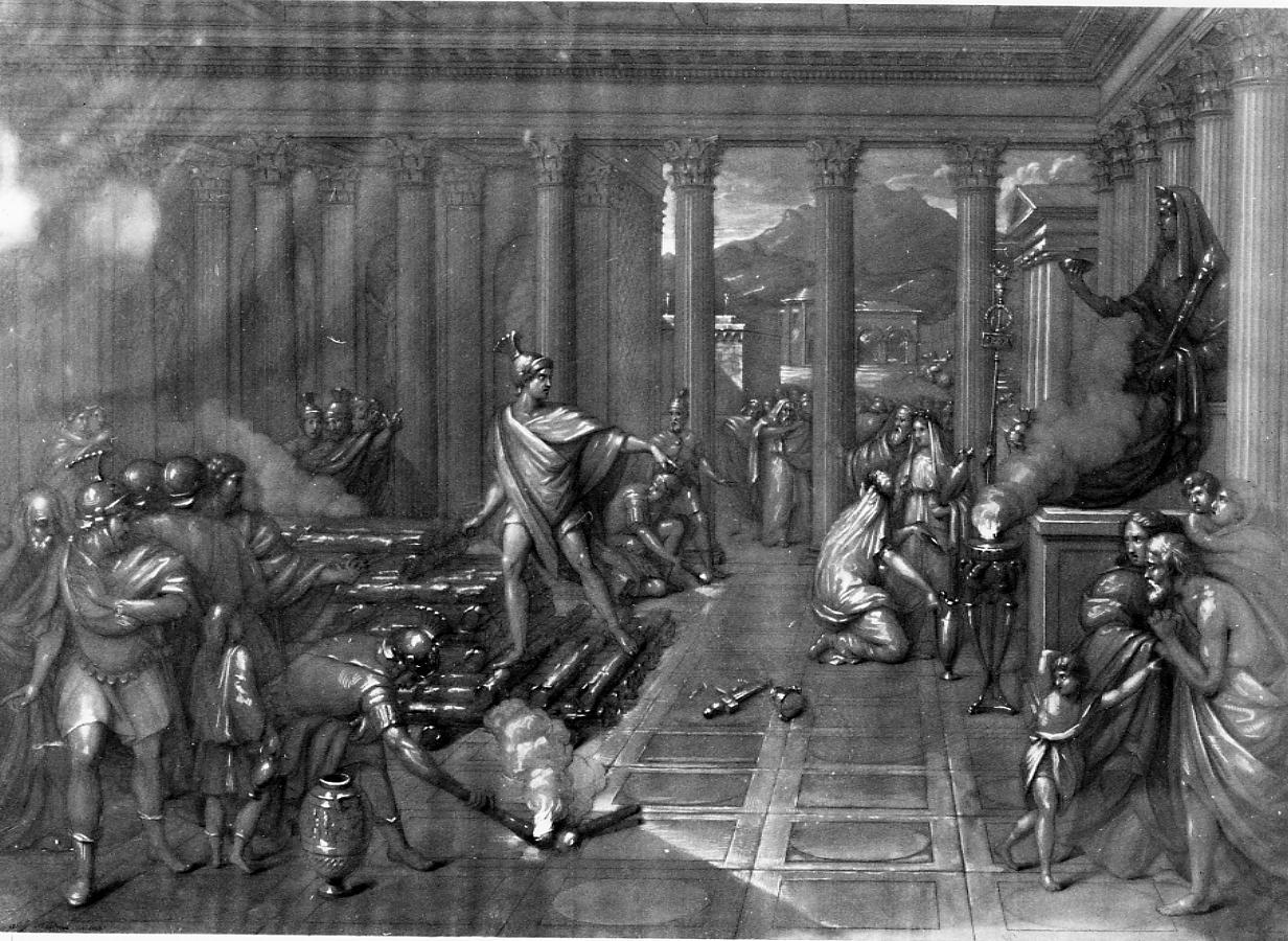 Vidacilio si getta nel rogo (disegno) di Nardoni Alessandro (sec. XIX)