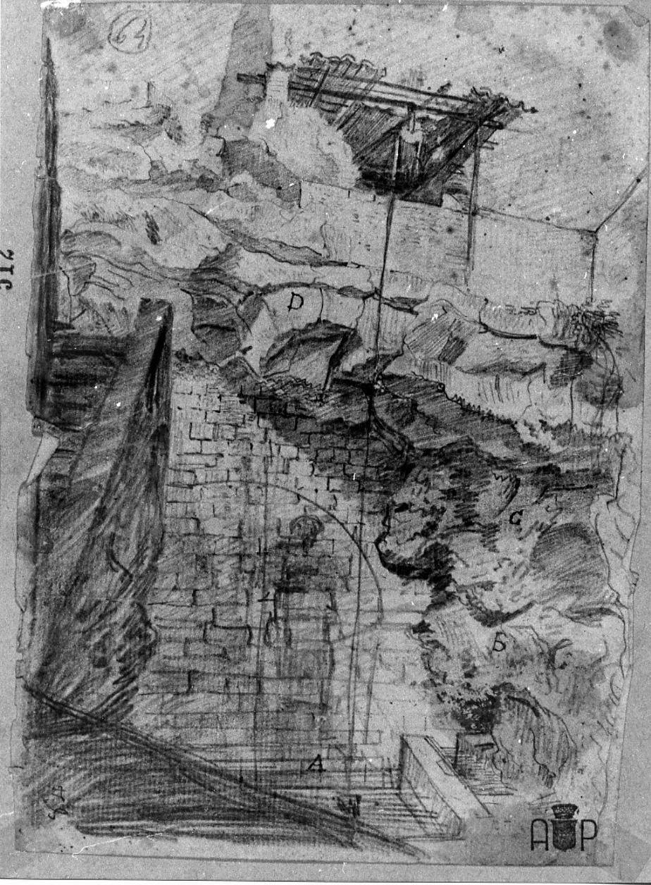 grotta di Malazita (disegno) - ambito ascolano (sec. XIX)