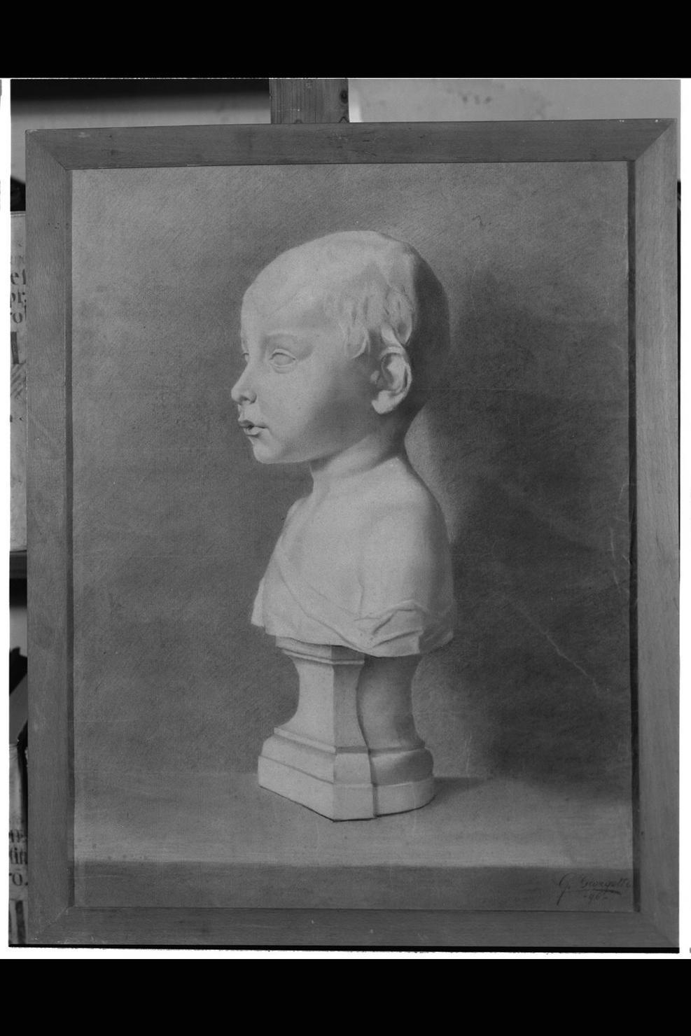 busto di bambino (disegno, serie) di Giorgetti Guelfo (sec. XIX)