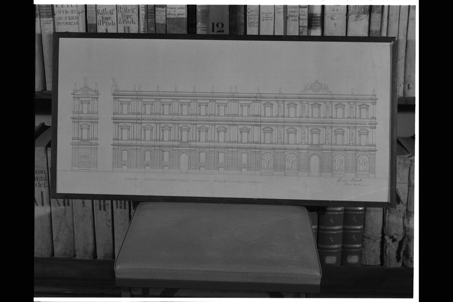 prospetto del Palazzo del Governatore (disegno) di Giorgetti Guelfo (sec. XX)