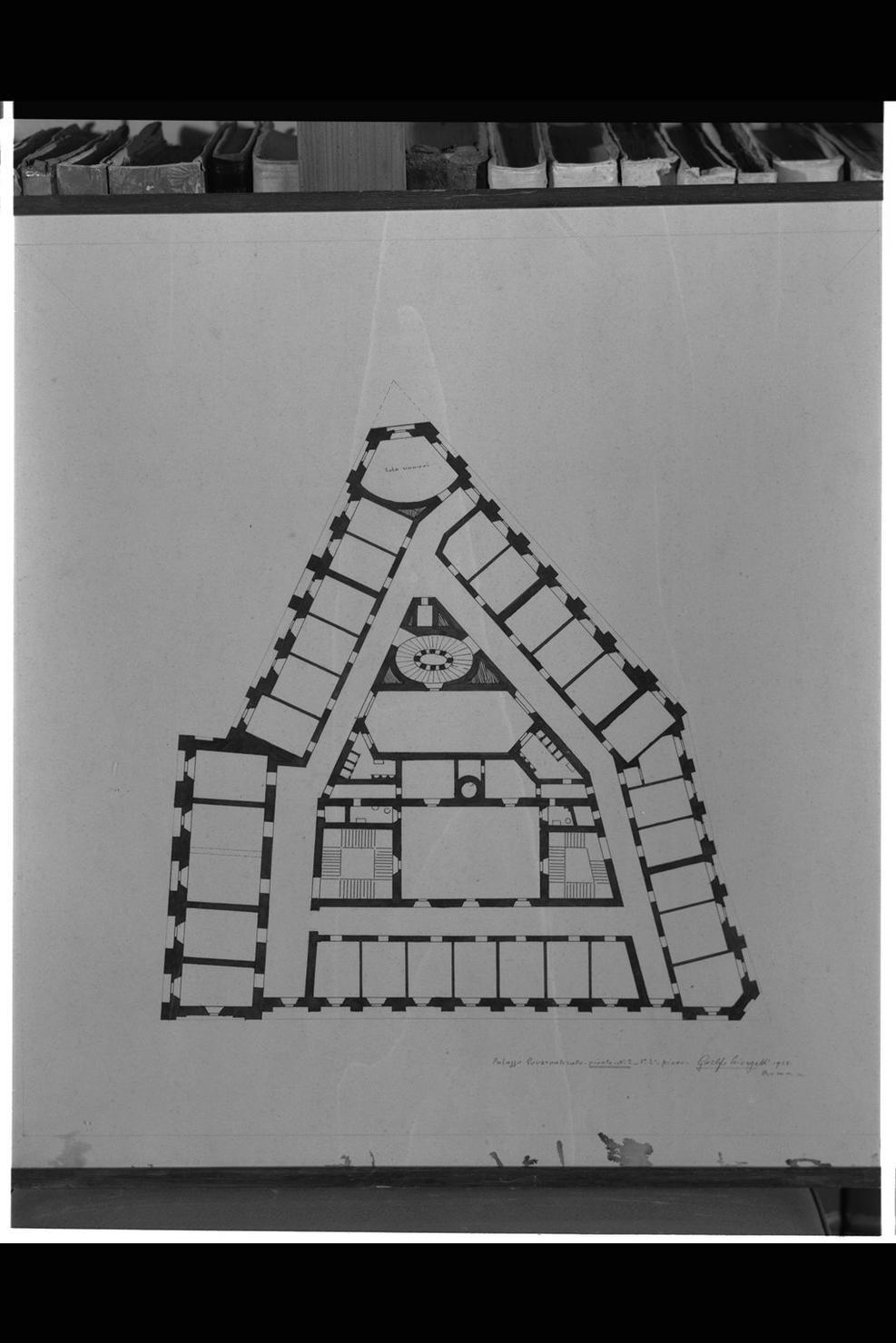 pianta del Palazzo del Governatore (disegno) di Giorgetti Guelfo (sec. XX)