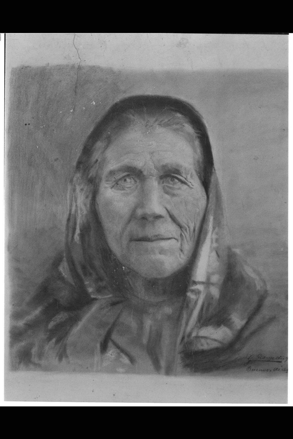ritratto di donna anziana (disegno) di Giorgetti Guelfo (sec. XIX)