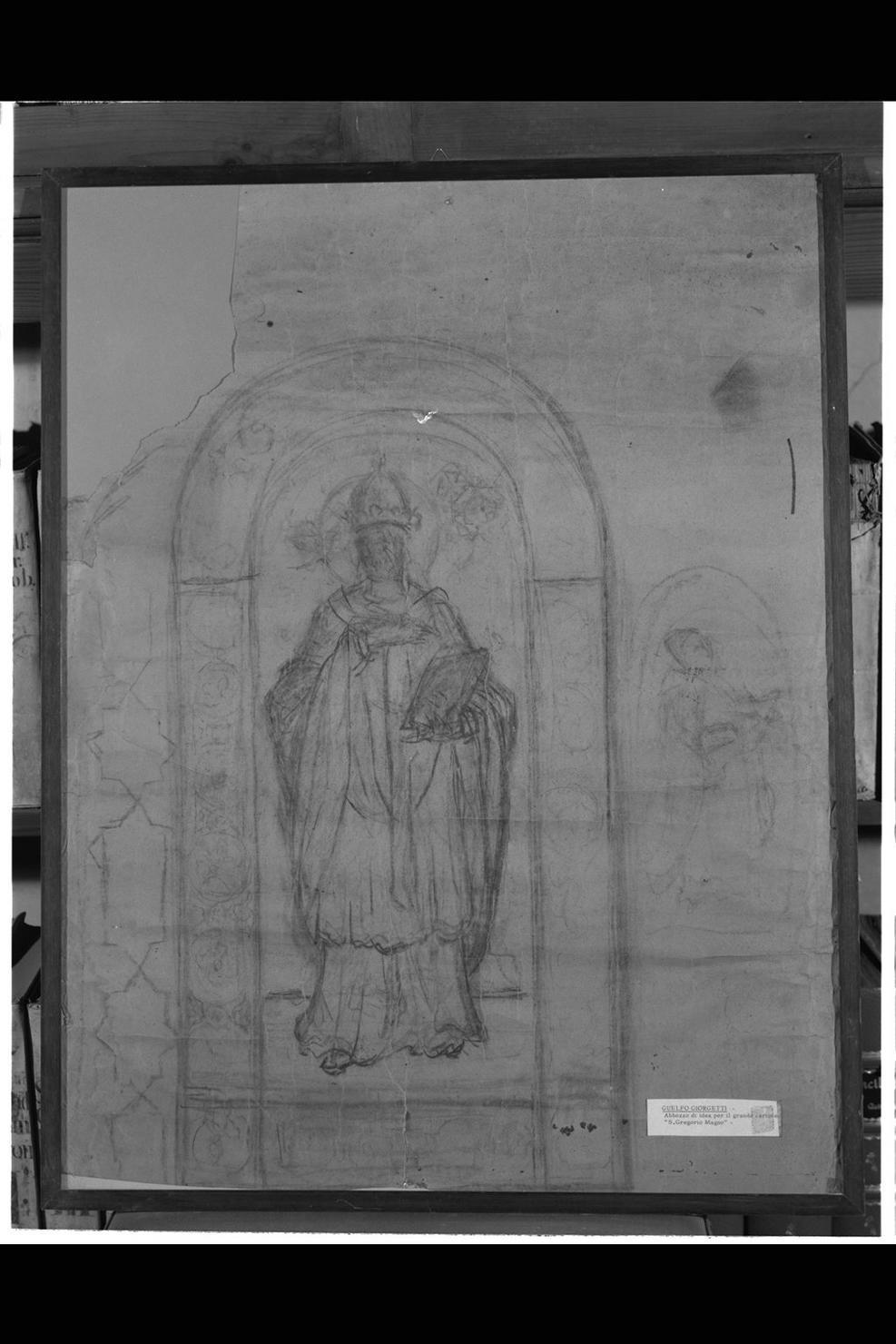 San Gregorio Magno (disegno) di Giorgetti Guelfo (sec. XX)