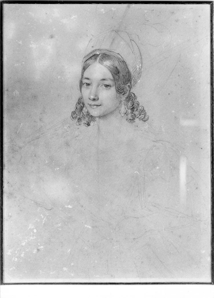 ritratto di donna (disegno) di Fidanza Raffaele (prima metà sec. XIX)