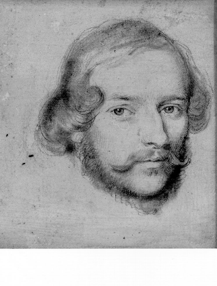 testa d'uomo con barba (disegno) di Fidanza Raffaele (prima metà sec. XIX)