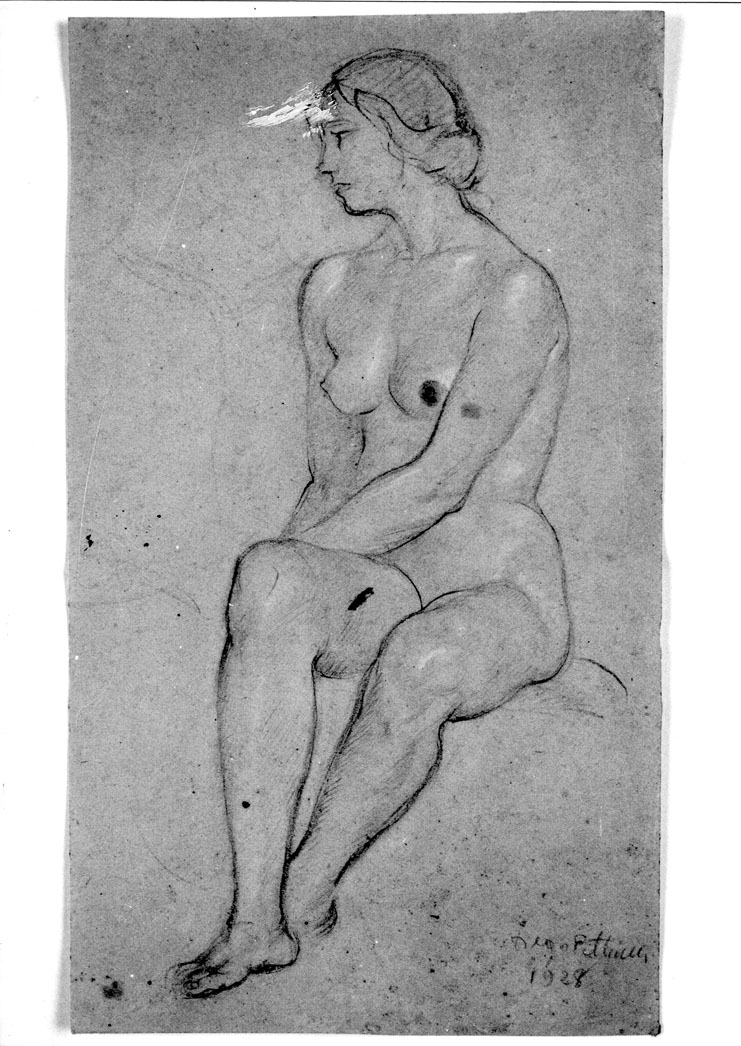 figura femminile (disegno) di Pettinelli Diego (sec. XX)