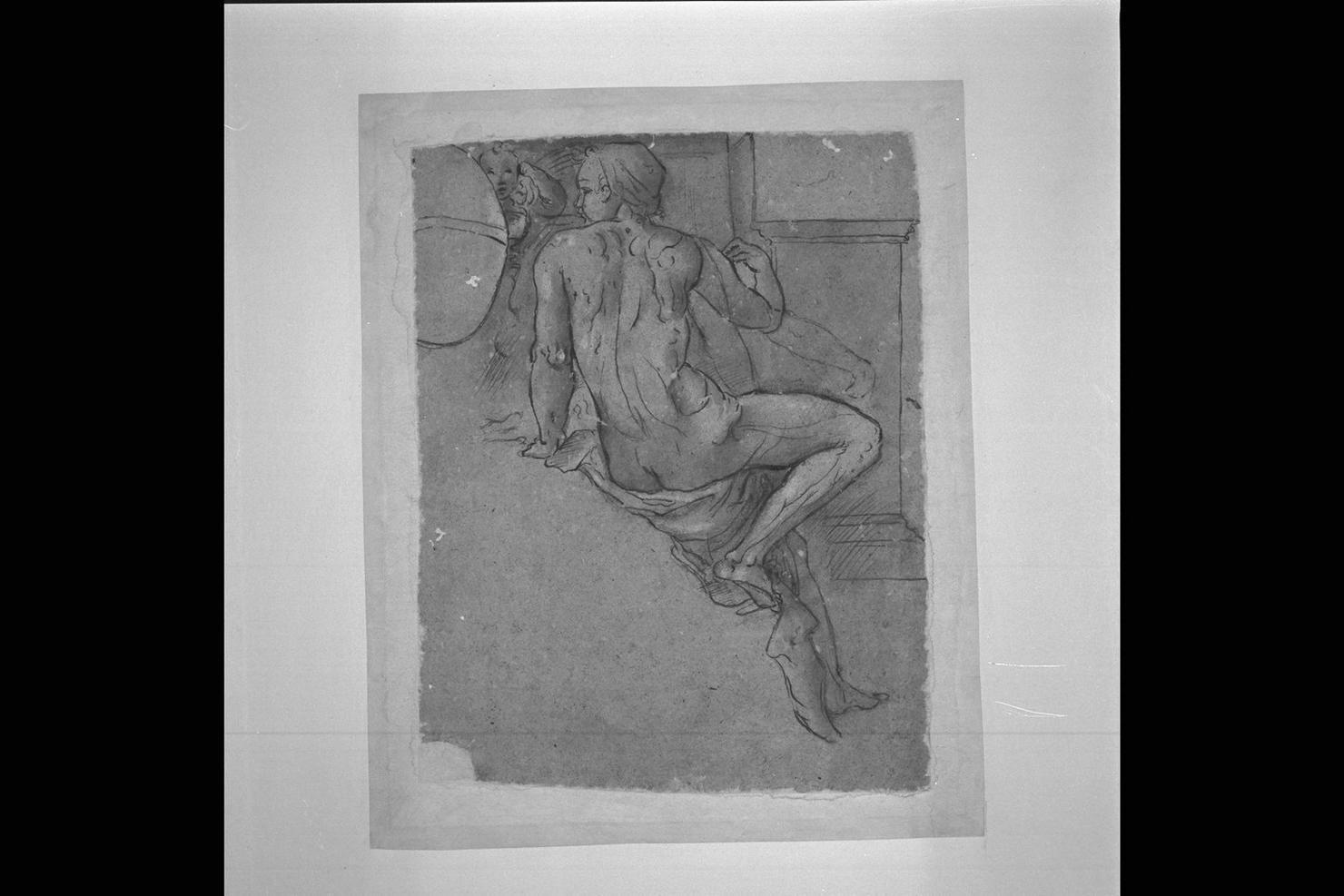 figura femminile nuda (disegno) - ambito marchigiano (fine sec. XVI)