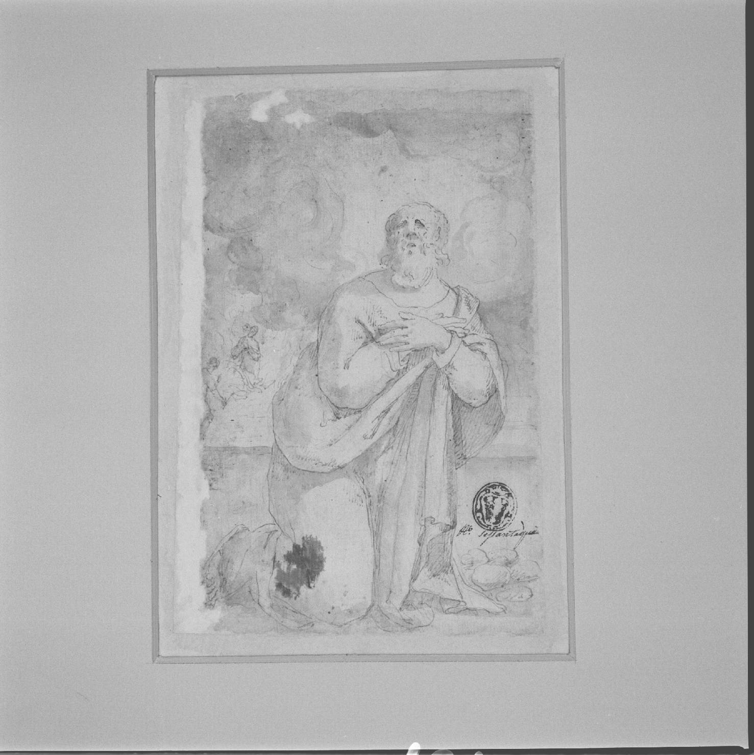 Santo (disegno) - ambito marchigiano (sec. XVII)