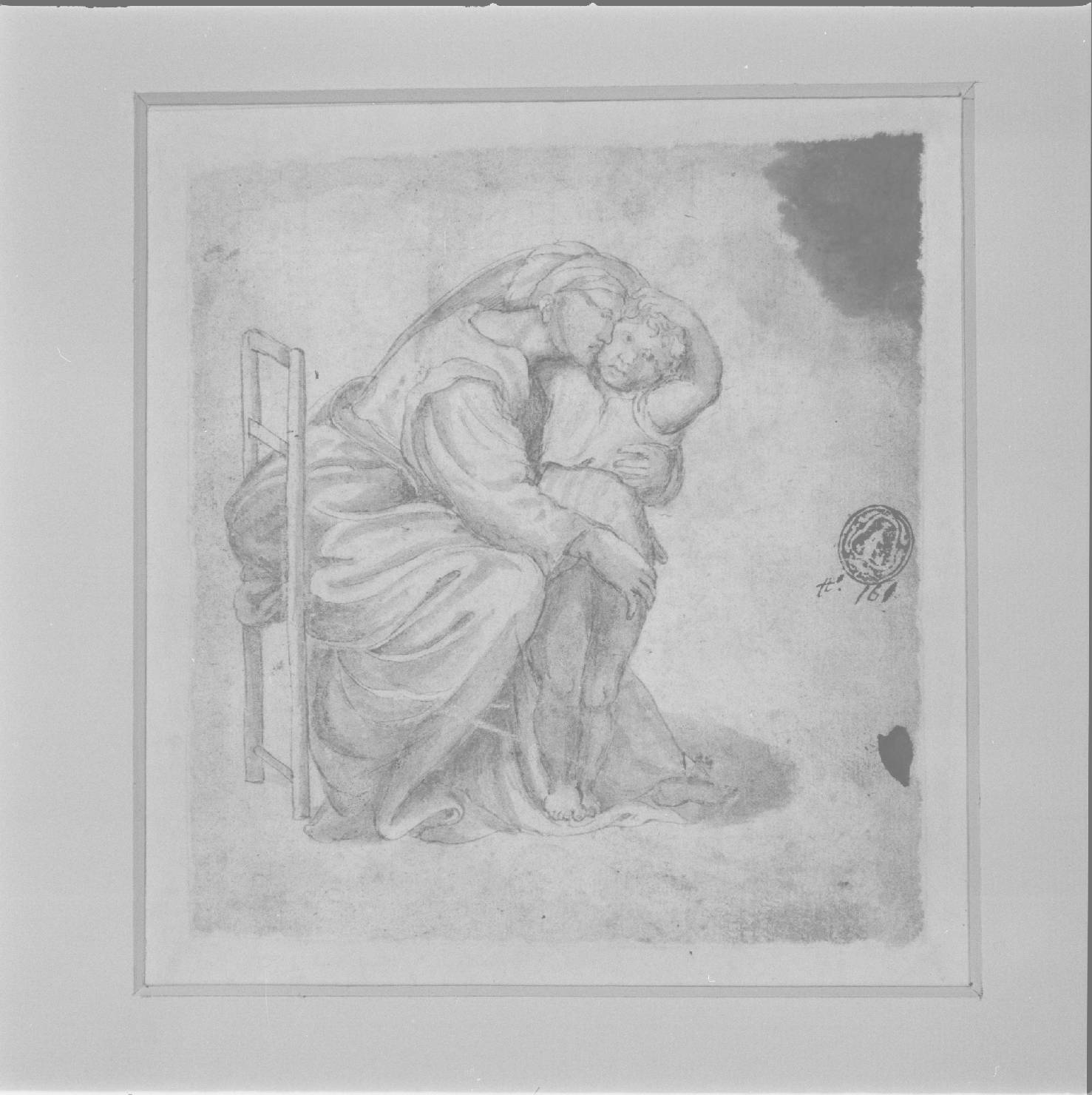 Madonna con Bambino (disegno) - ambito Italia centrale (sec. XVI)