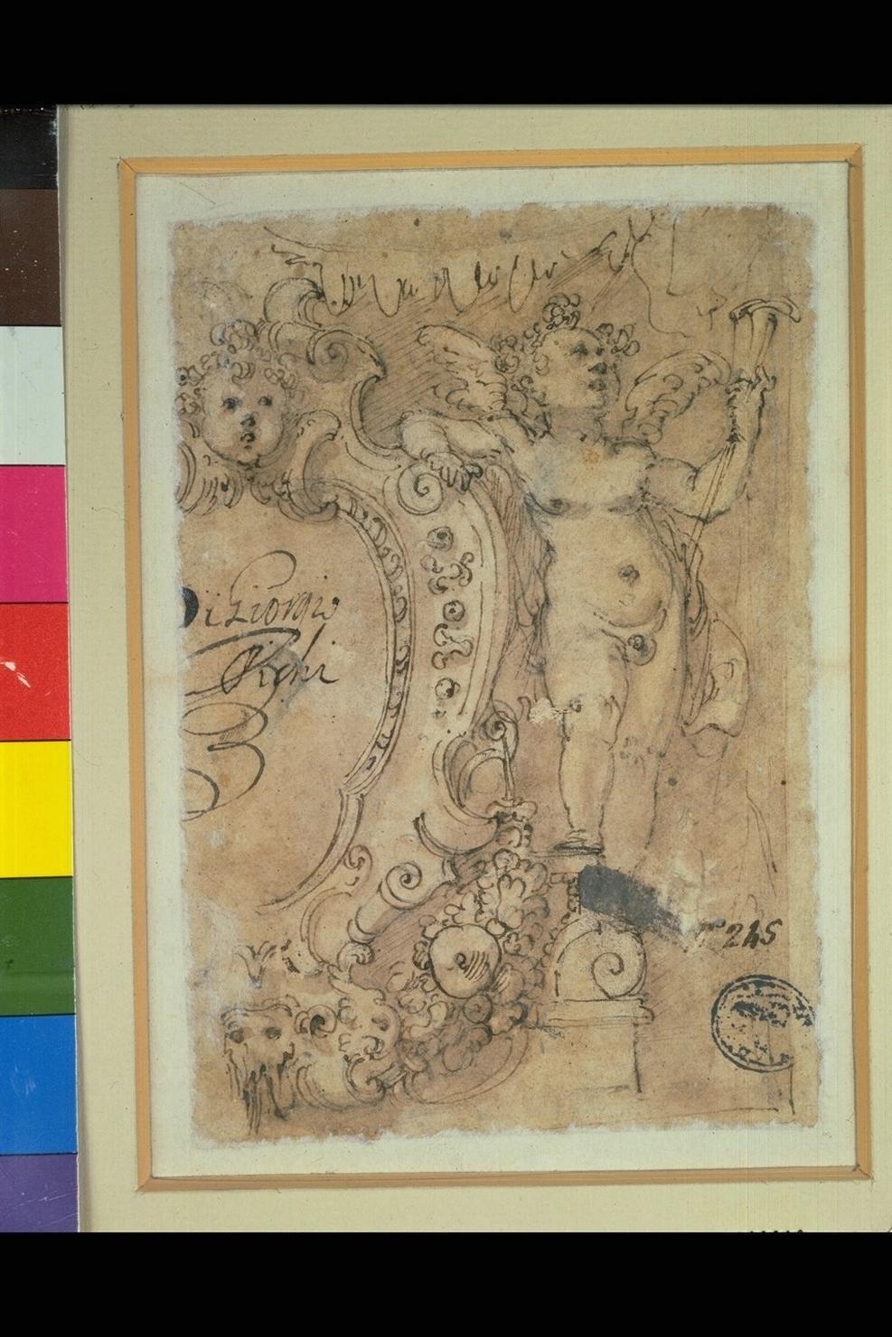 putto alato (disegno) di Picchi Giorgio (sec. XVI)