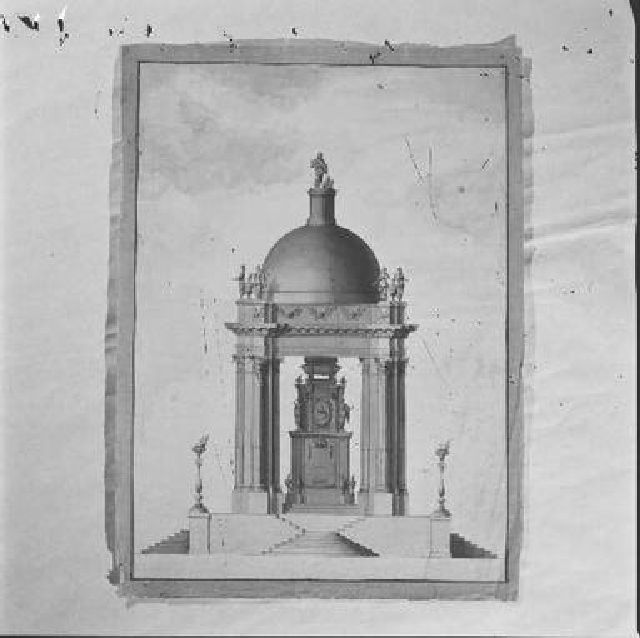 prospetto per monumento funebre (disegno) di Niccolai Nicola (sec. XVIII)