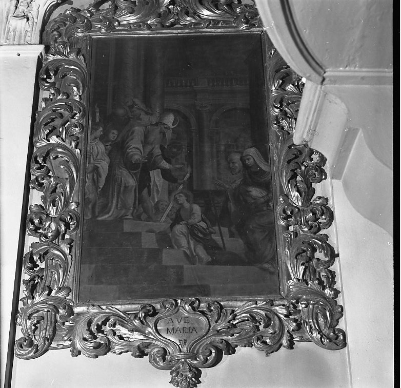 presentazione di Maria Vergine al tempio (dipinto, pendant) di Ridolfi Claudio (scuola) (sec. XVII)