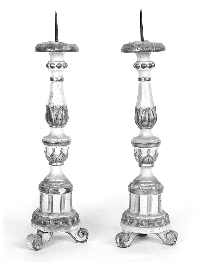 candeliere, coppia - bottega marchigiana (sec. XIX)