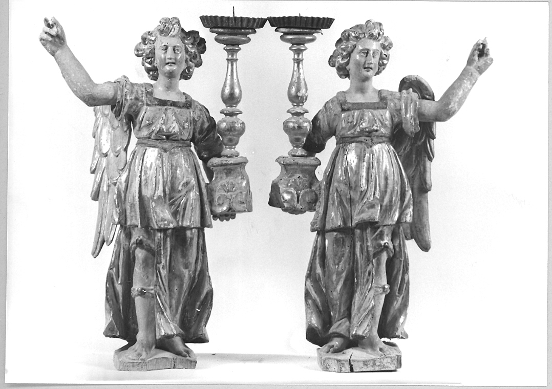 angelo reggicandelabro (statuetta) - bottega marchigiana (sec. XVIII)