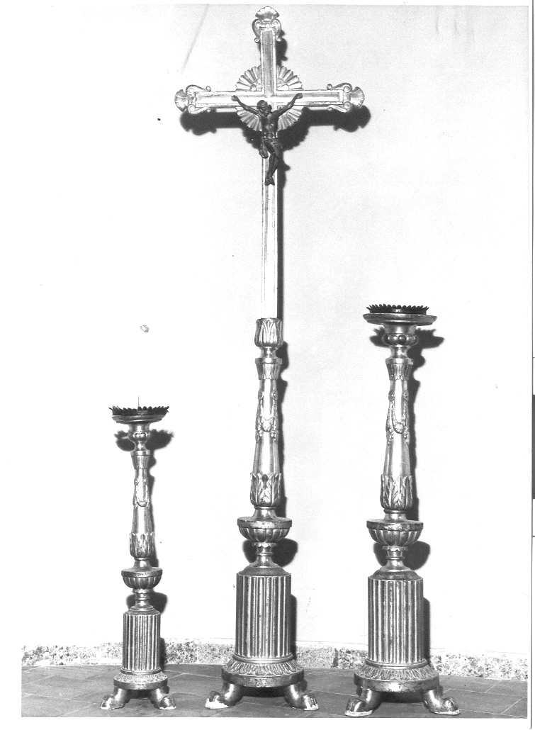 candeliere d'altare, serie di Morelli Sante, Maranesi Giuseppe (sec. XIX)