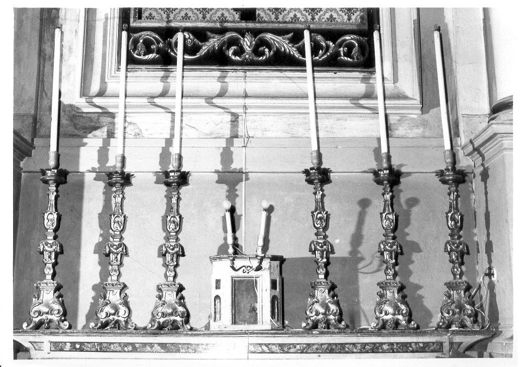 candeliere d'altare, serie - bottega marchigiana (seconda metà sec. XVIII)