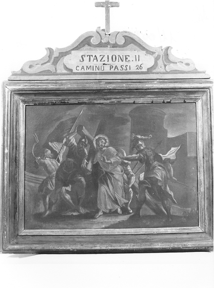 stazione II: Gesù caricato della croce (Via Crucis, elemento d'insieme) - ambito marchigiano (fine sec. XVII)
