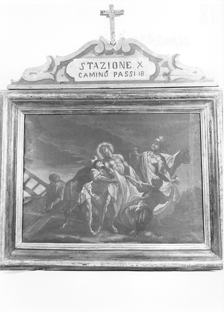 stazione X: Gesù spogliato e abbeverato di fiele (Via Crucis, elemento d'insieme) - ambito marchigiano (fine sec. XVII)
