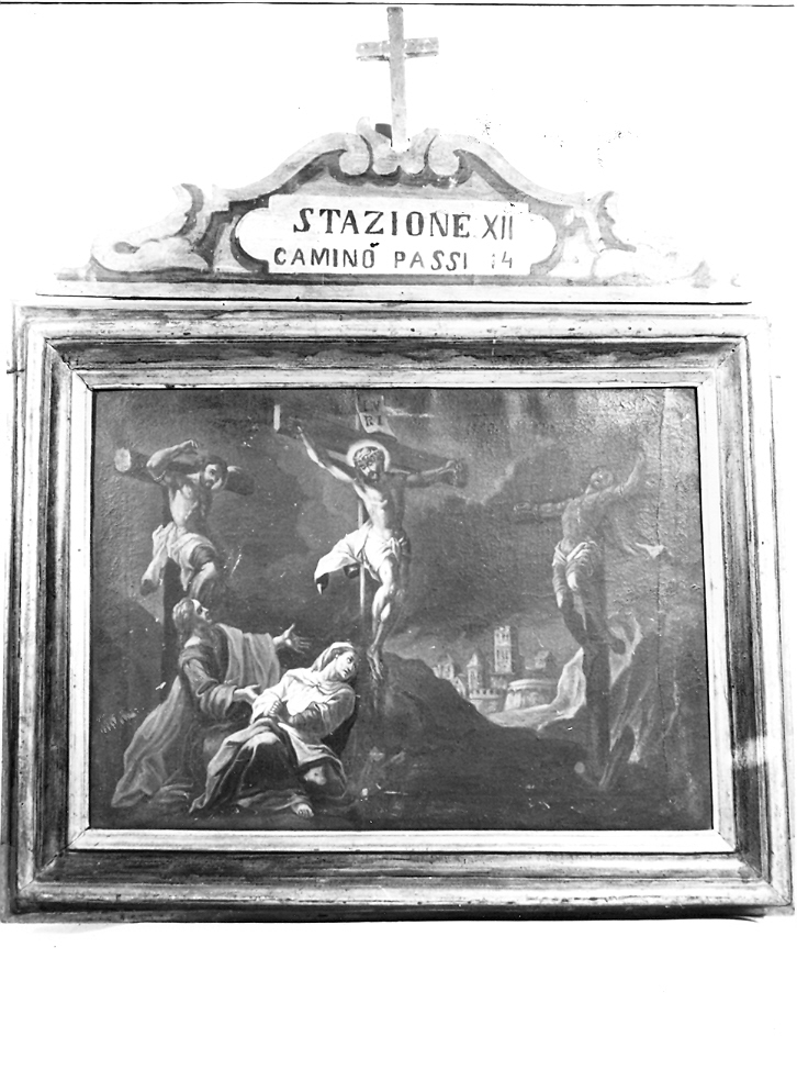 stazione XII: Gesù innalzato e morto in croce (Via Crucis, elemento d'insieme) - ambito marchigiano (fine sec. XVII)