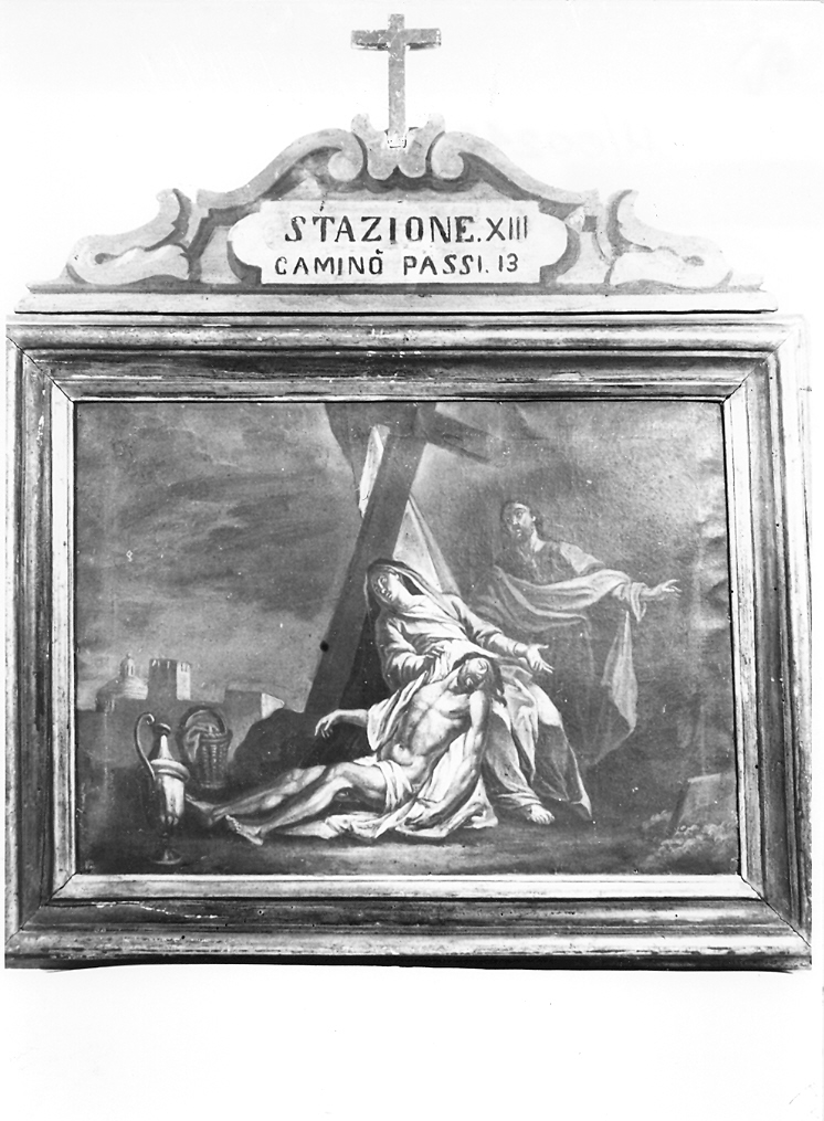 stazione XIII: Gesù deposto dalla croce (Via Crucis, elemento d'insieme) - ambito marchigiano (fine sec. XVII)