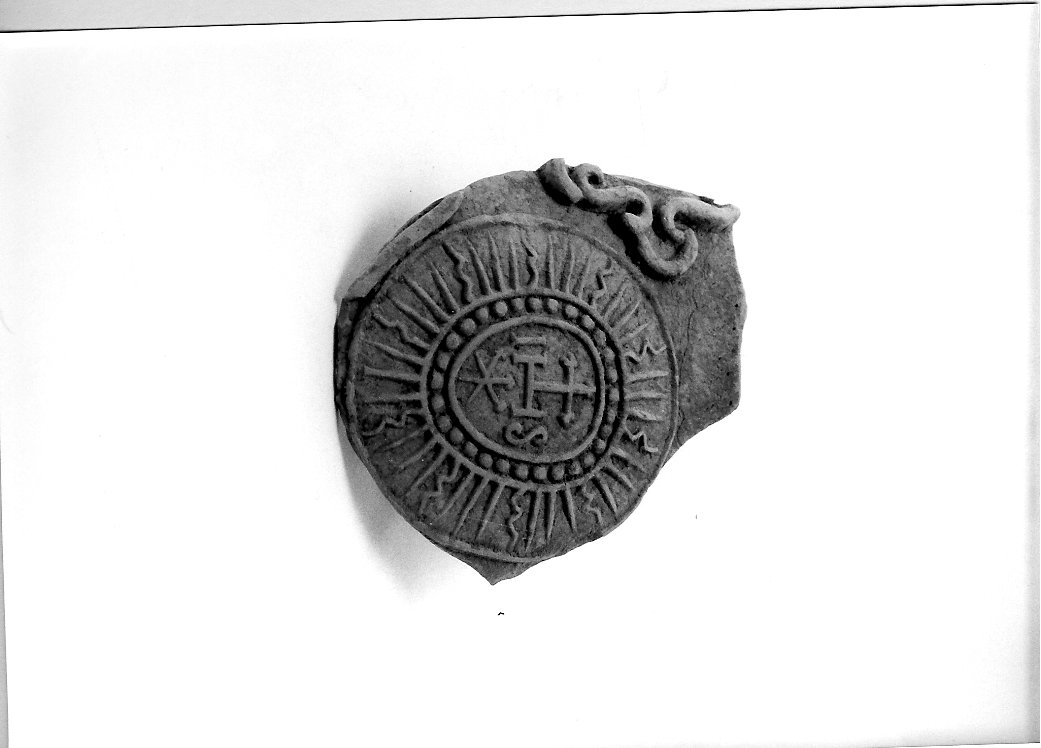 emblema bernardiniano (placchetta, frammento) - bottega marchigiana (sec. XIX)