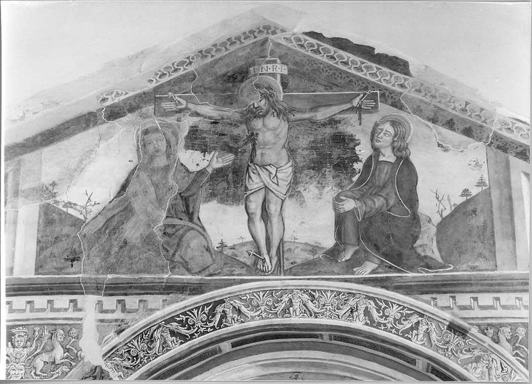 crocifissione (dipinto, elemento d'insieme) - ambito marchigiano (sec. XVI)