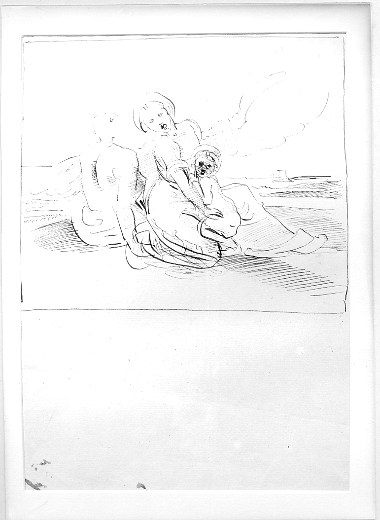 riposo durante la fuga in Egitto (disegno) di Duranti Fortunato (sec. XIX)
