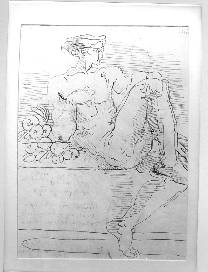 nudo virile (recto)/ nudo virile (verso) (disegno) di Duranti Fortunato (sec. XIX)
