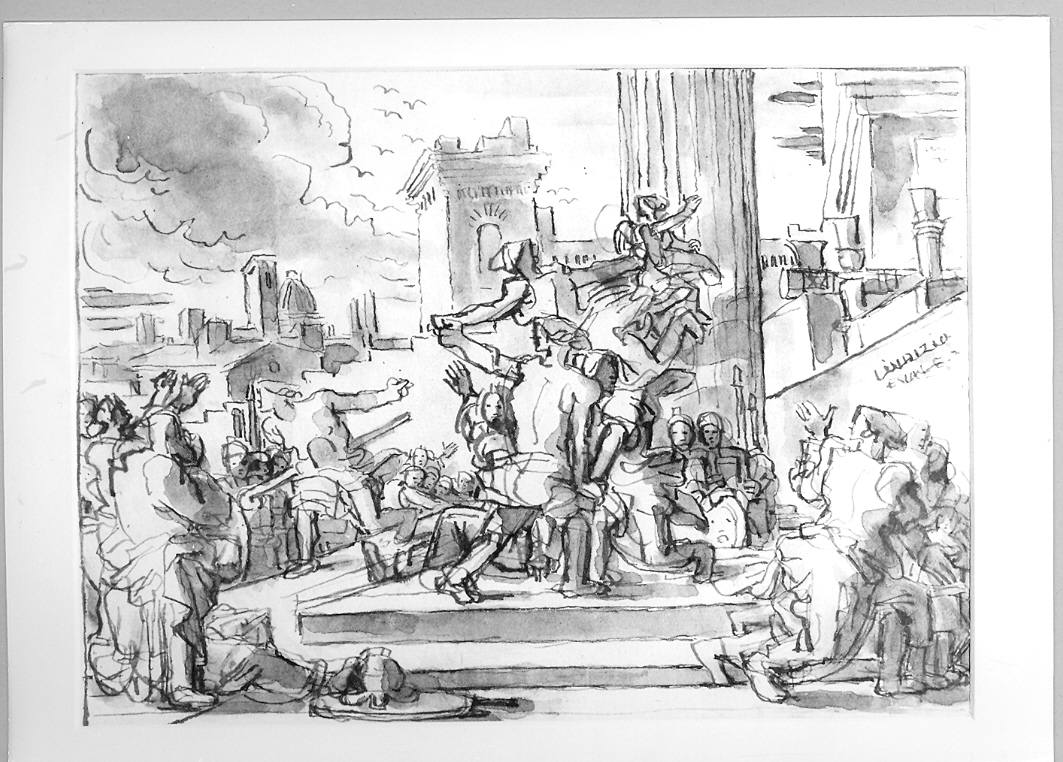 scena drammatica (disegno) di Duranti Fortunato (sec. XIX)